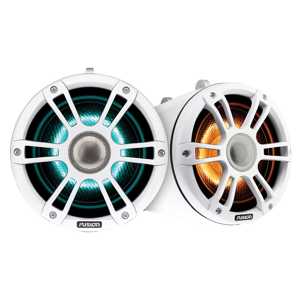 Image 1: Fusion SG-FLT652SPW 6.5" Wake Tower Speakers w/CRGBW LED Lighting - White
