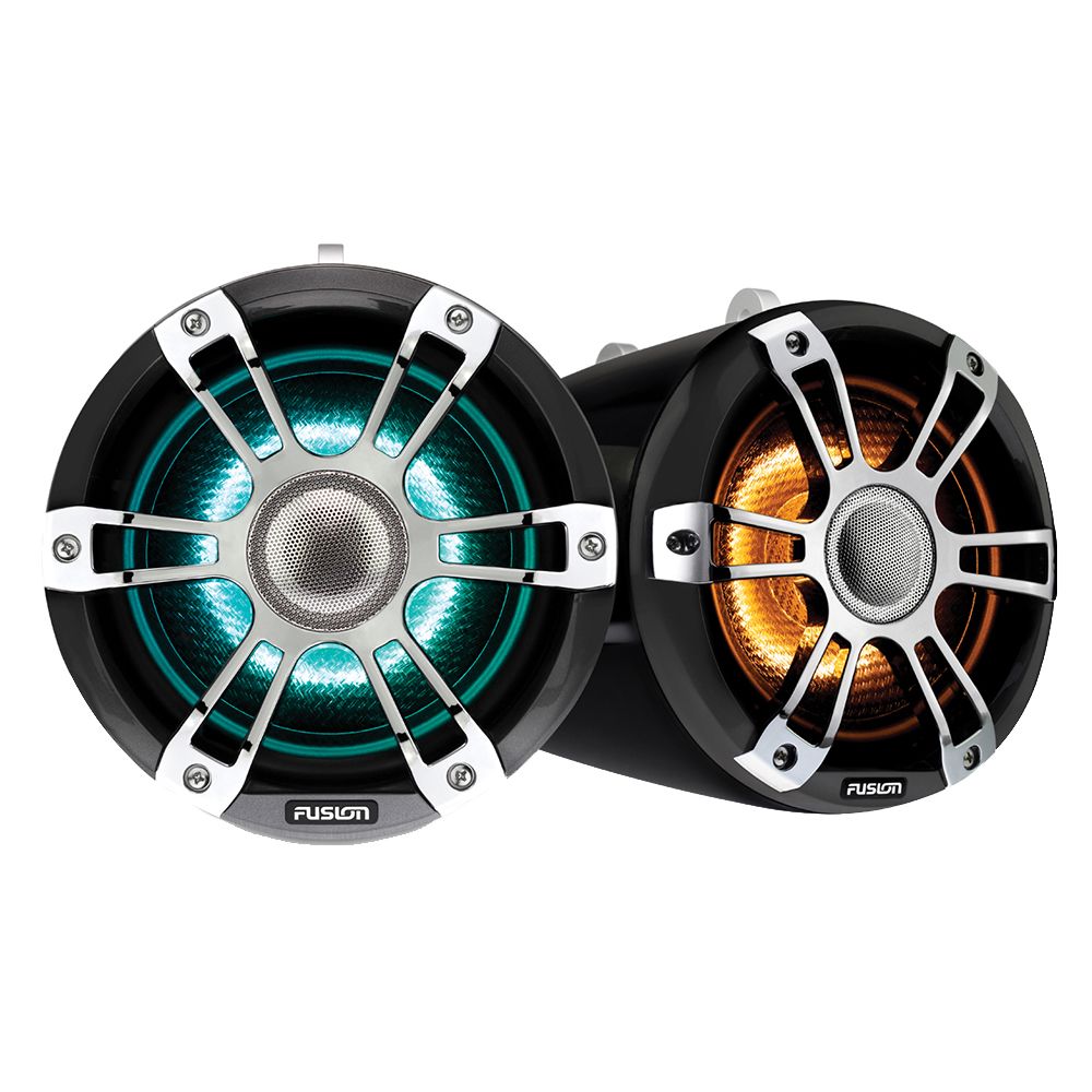 Image 1: Fusion SG-FLT652SPC 6.5" Wake Tower Speakers w/CRGBW LED Lighting - Sports Chrome