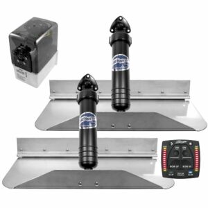Image 1: Bennett Marine 18x9 Hydraulic Trim Tab System w/One Box Indication