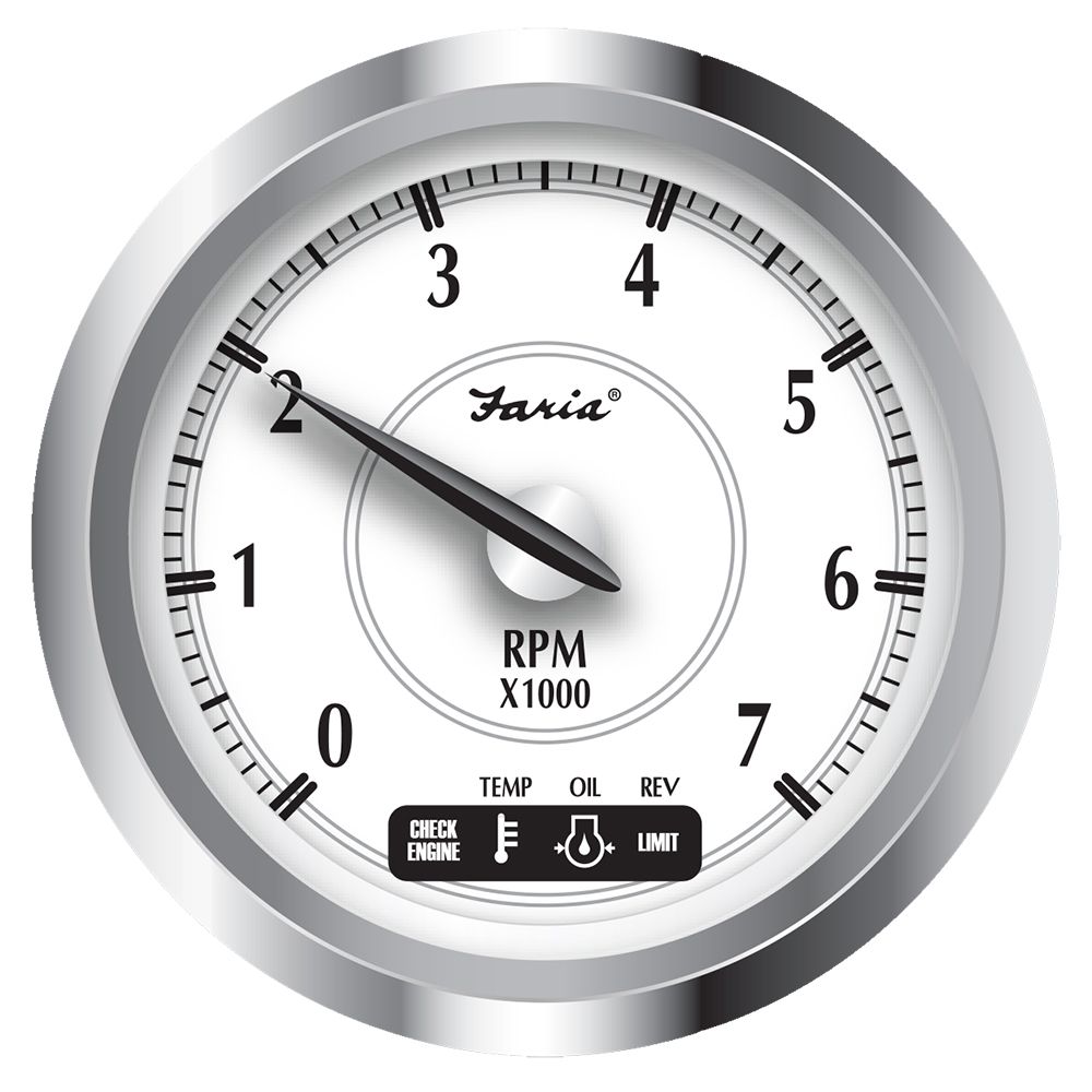 Image 1: Faria Newport SS 4" Tachometer w/System Check Indicator f/Suzuki Gas Outboard - 0 to 7000 RPM