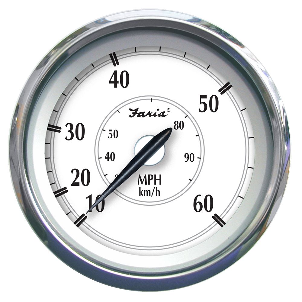 Image 1: Faria Newport SS 4" Speedometer - 0 to 60 MPH