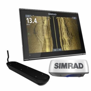 Image 1: Simrad GO9 XSE Chartplotter Radar Bundle HALO20+ & Active Imaging 3-in-1 Transom Mount Transducer & C-MAP Discover Chart