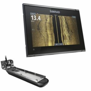 Image 1: Simrad GO9 XSE Chartplotter/Fishfinder w/Active Imaging 3-in-1 Transom Mount Transducer & C-MAP Discover Chart