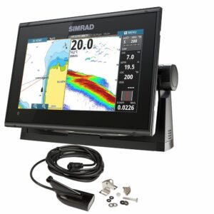 Image 1: Simrad GO9 XSE Chartplotter/Fishfinder w/MED/HI Downscan Transom Mount Transducer & C-MAP Discover Chart