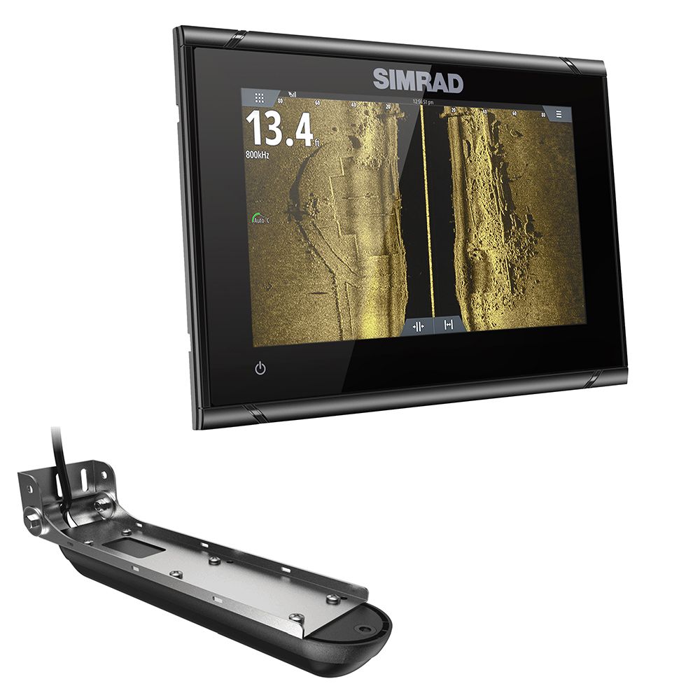 Image 1: Simrad GO7 XSR Chartplotter/Fishfinder w/Active Imaging 3-in-1 Transom Mount Transducer & C-MAP Discover Chart