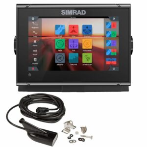 Image 1: Simrad GO7 XSR Chartplotter/Fishfinder w/HDI Transom Mount Transducer & C-MAP Discover Chart