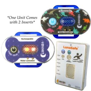 Image 1: Lunasea Child/Pet Safety Water Activated Strobe Light w/RF Transmitter & Portable Audio/Visual Receiver - Blue Case