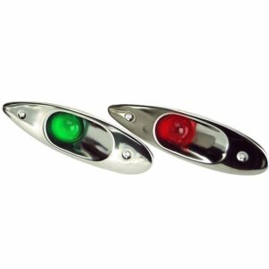 Image 1: Whitecap Flush Mount LED Sidelights - 304 Stainless Steel - Pair