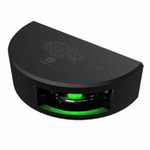 Image 1: Lopolight Series 301-001 - Starboard Sidelight - 2NM - Vertical Mount - Green - Black Housing - 6M Cable
