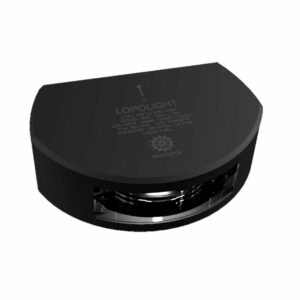 Image 1: Lopolight Series 301-006 - Stern Light w/Deck Light - 2NM - Vertical Mount - White - Black Housing - 6M Cable