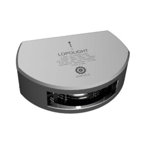 Image 1: Lopolight Series 301-006 - Stern Light w/Deck Light - 2NM - Vertical Mount - White - Silver Housing