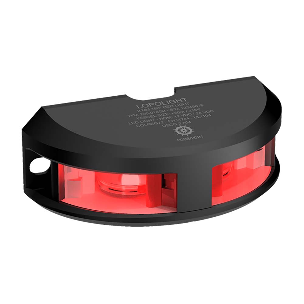 Image 1: Lopolight Series 200-016 - Navigation Light - 2NM - Vertical Mount - Red - Black Housing