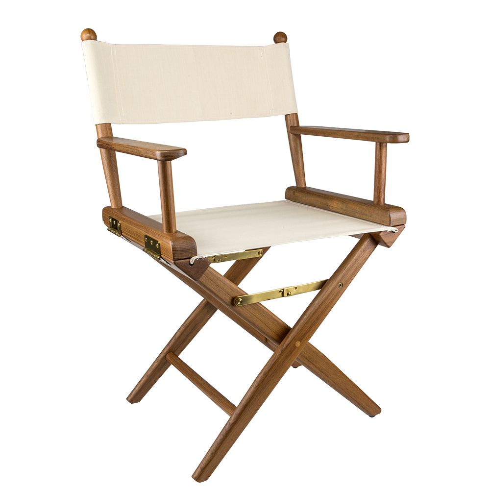 Image 1: Whitecap Director's Chair w/Natural Seat Covers - Teak