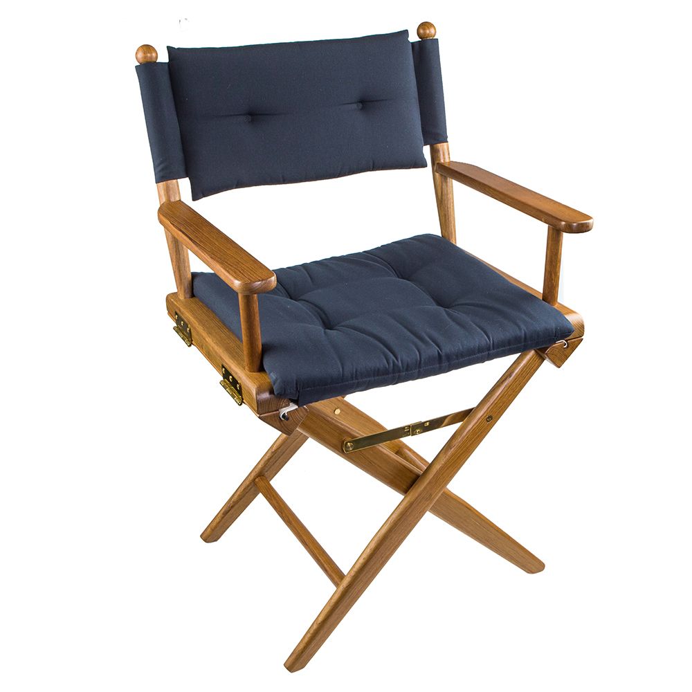 Image 1: Whitecap Director's Chair w/Navy Cushion - Teak