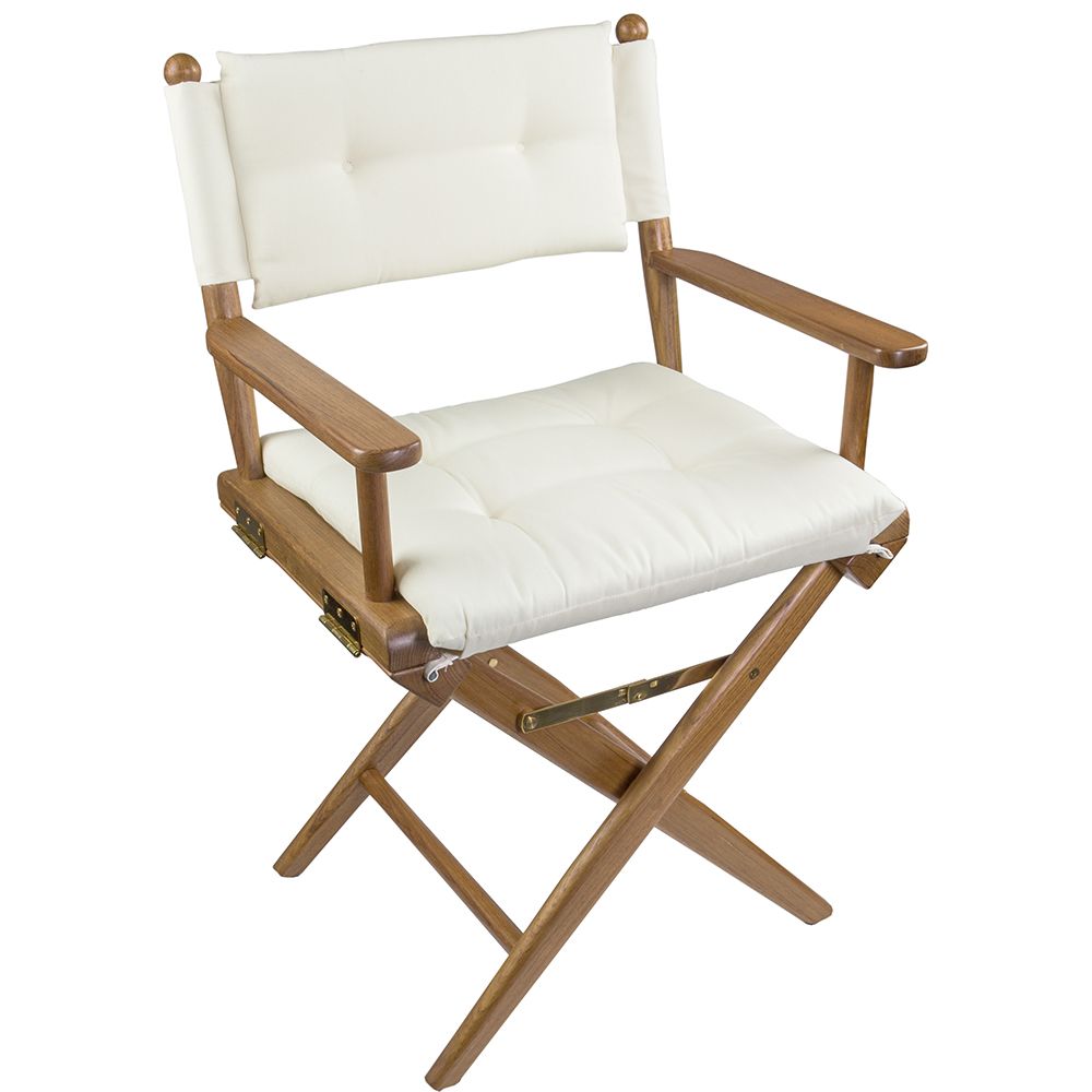 Image 1: Whitecap Director's Chair w/Cream Cushion - Teak