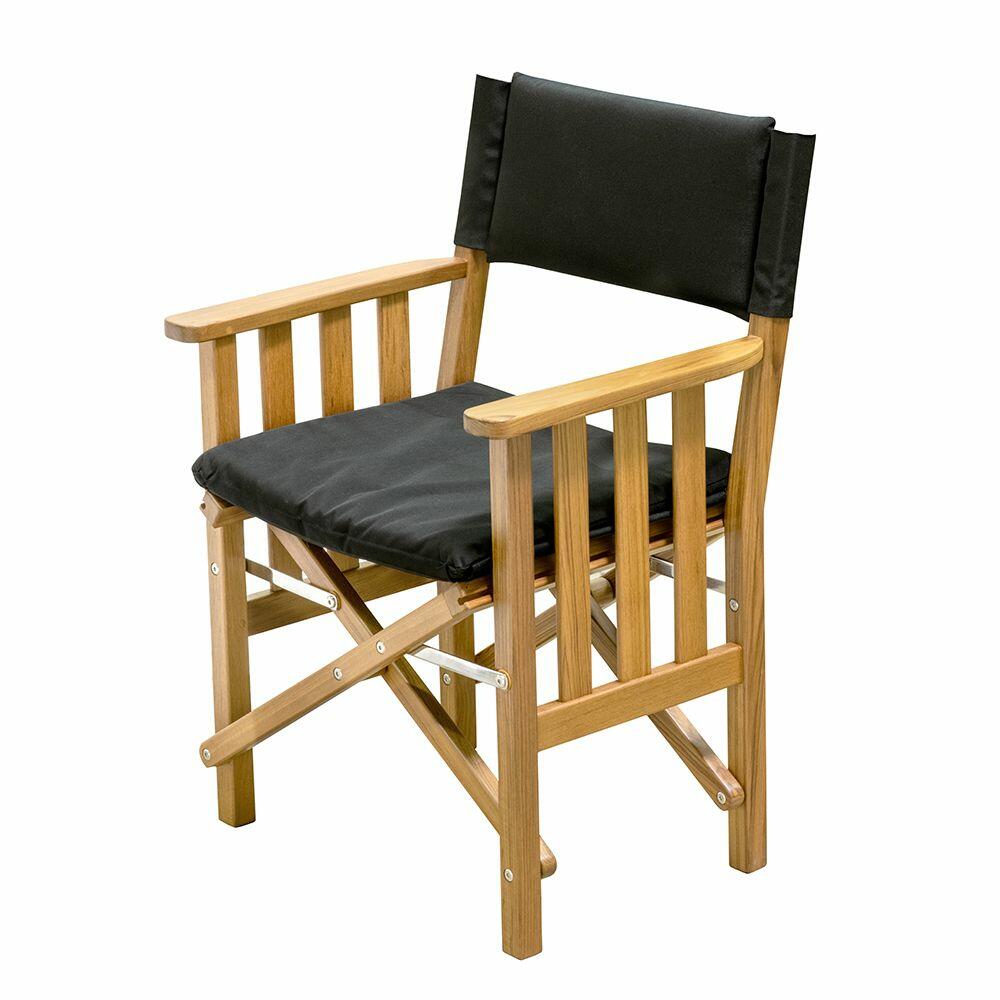 Image 2: Whitecap Director's Chair II w/Black Cushion - Teak