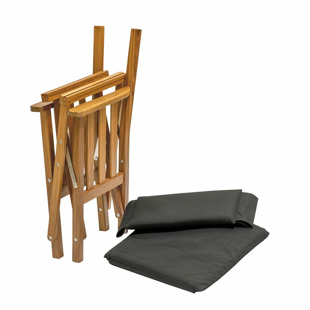 Image 4: Whitecap Director's Chair II w/Black Cushion - Teak