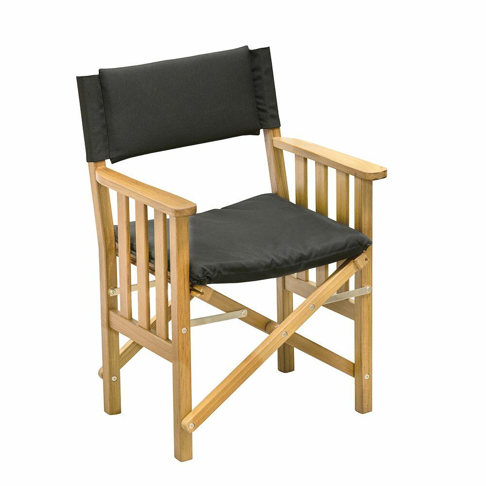 Image 1: Whitecap Director's Chair II w/Black Cushion - Teak
