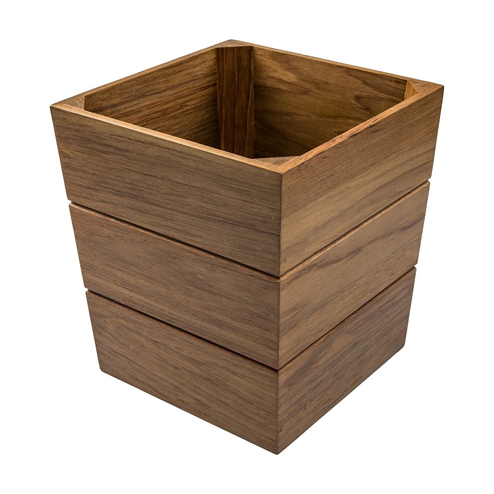 Image 1: Whitecap Large Waste Basket - Teak