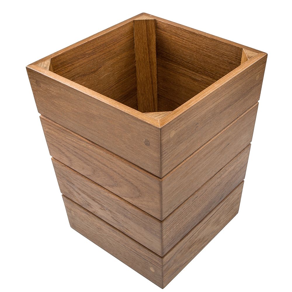 Image 1: Whitecap Small Waste Basket - Teak