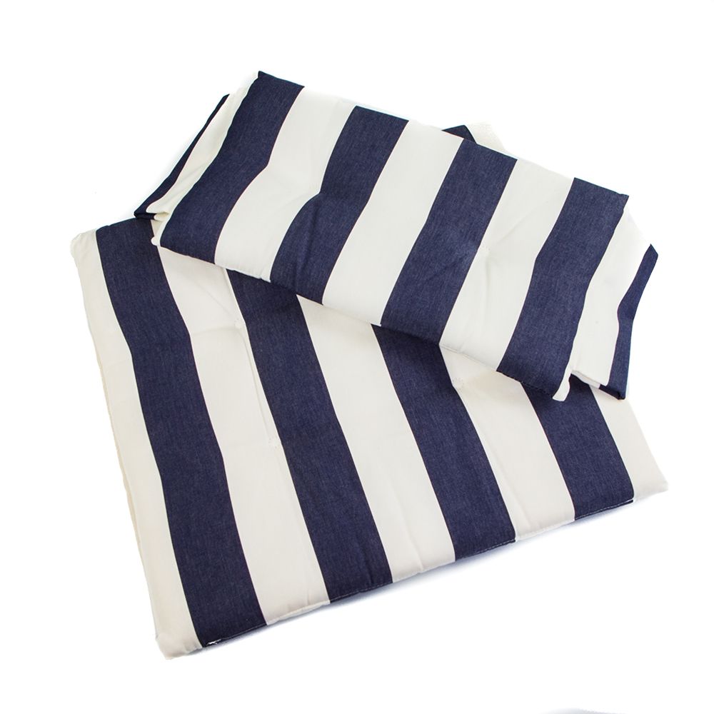 Image 1: Whitecap Director's Chair II Replacement Seat Cushion Set - Navy & White Stripes