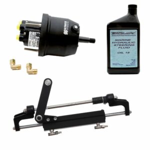 Image 1: Uflex HYCO 1.1 Front Mount OB System up to 175HP - Includes UP20 FM Helm, 2qts of Oil, UC95-OBF Cylinder