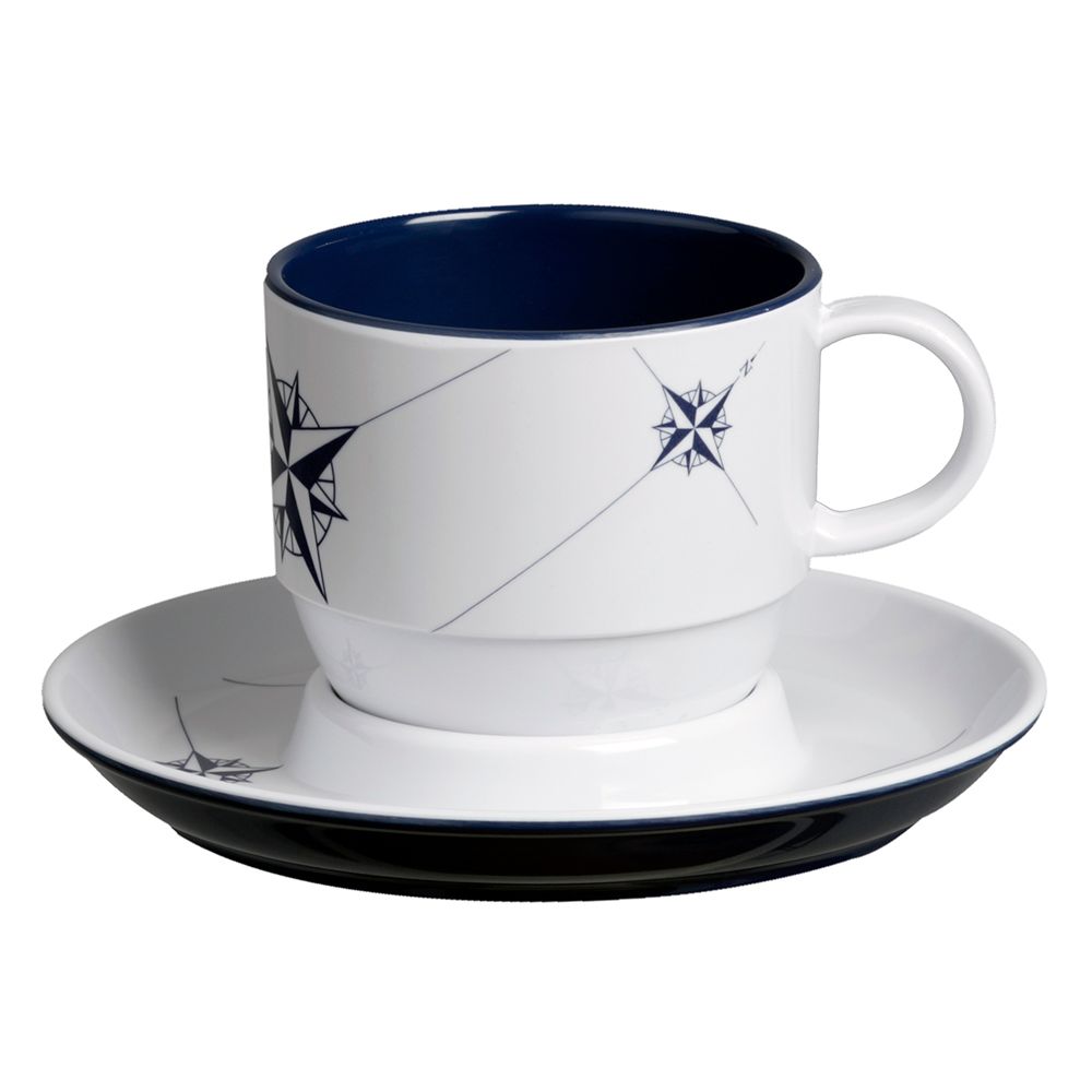 Image 1: Marine Business Melamine Tea Cup & Plate Breakfast Set - NORTHWIND - Set of 6