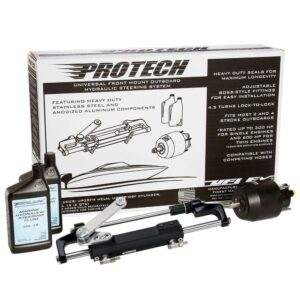 Image 1: Uflex PROTECH 2.1 Front Mount OB Hydraulic System - Includes UP28 FM Helm Oil & UC128-TS/2 Cylinder - No Hoses