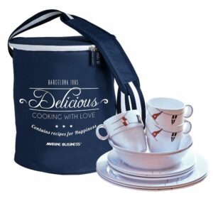 Image 1: Marine Business Melamine Tableware Set & Basket - REGATA - Set of 24