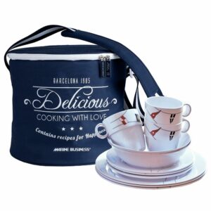 Image 1: Marine Business Melamine Tableware & Basket - REGATA - Set of 16