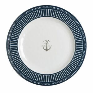 Image 1: Marine Business Melamine Flat, Round Dinner Plate - SAILOR SOUL - 10" Set of 6