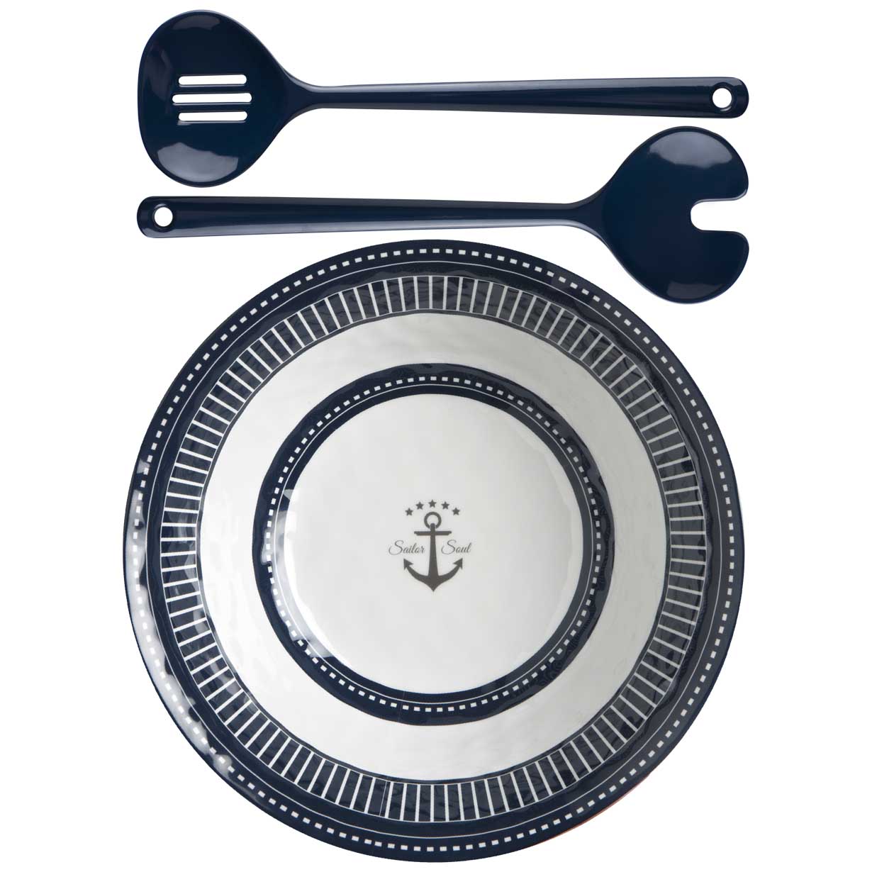 Image 1: Marine Business Melamine Salad Bowl & Servers - SAILOR SOUL