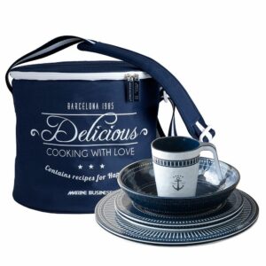 Image 1: Marine Business Melamine Tableware & Basket - SAILOR SOUL - Set of 16