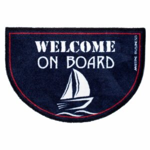 Image 1: Marine Business Non-Slip WELCOME ON BOARD Half-Moon-Shaped Mat - REGATA