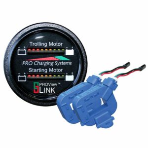Image 1: Dual Pro Lithium Battery Gauge - Dual - Round Display w/2 Current Transducers