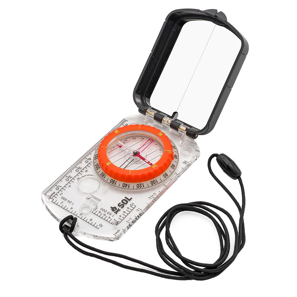 Image 1: S.O.L. Survive Outdoors Longer Sighting Compass w/Mirror