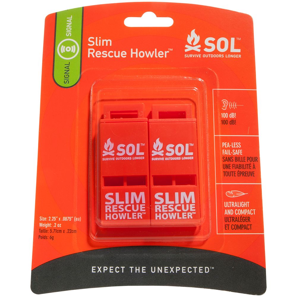 Image 1: S.O.L. Survive Outdoors Longer Rescue Howler Whistle - 2 Pack