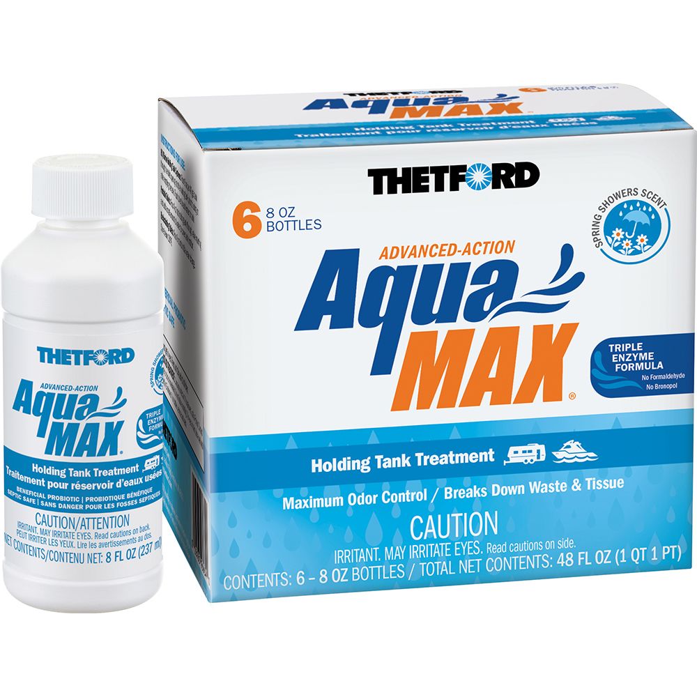 Image 1: Thetford AquaMax® Holding Tank Treatment - 6-Pack - 8oz Liquid - Spring Shower Scent