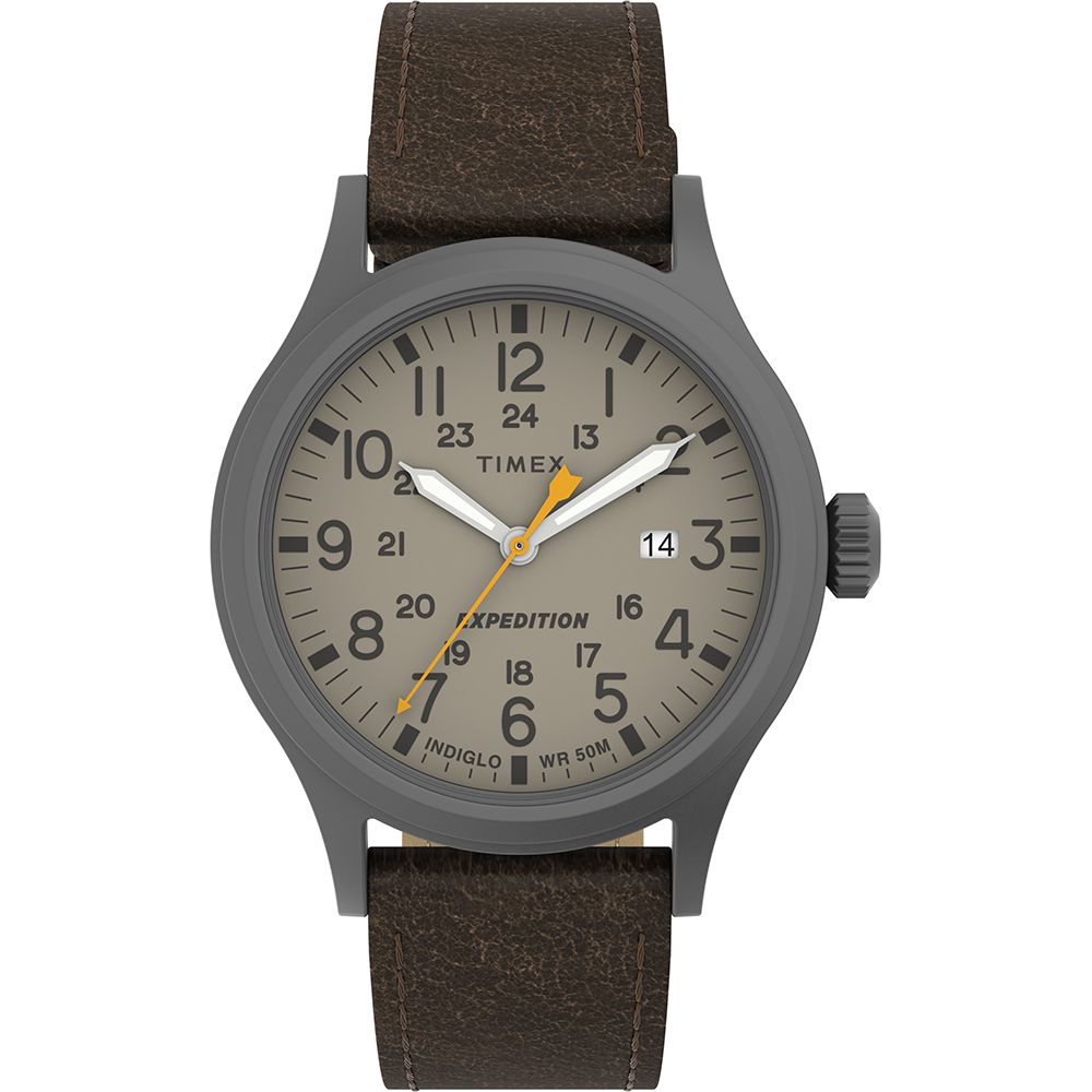 Image 1: Timex Expedition® Scout™ - Khaki Dial - Brown Leather Strap