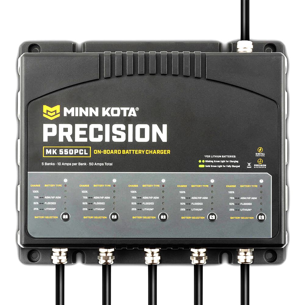 Image 3: Minn Kota On-Board Precision Charger MK-550 PCL 5 Bank x 10 AMP LI Optimized Charger