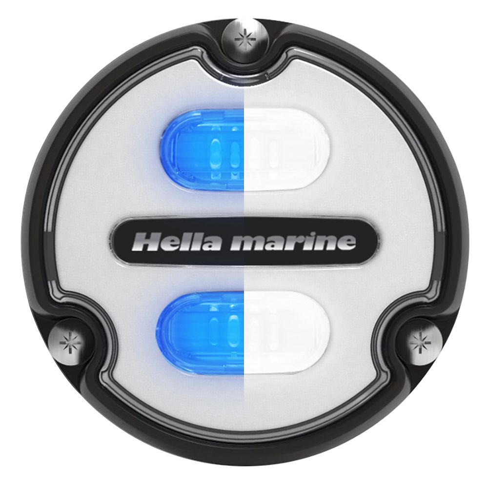 Image 1: Hella Marine Apelo A1 Blue White Underwater Light - 1800 Lumens - Black Housing - White Lens
