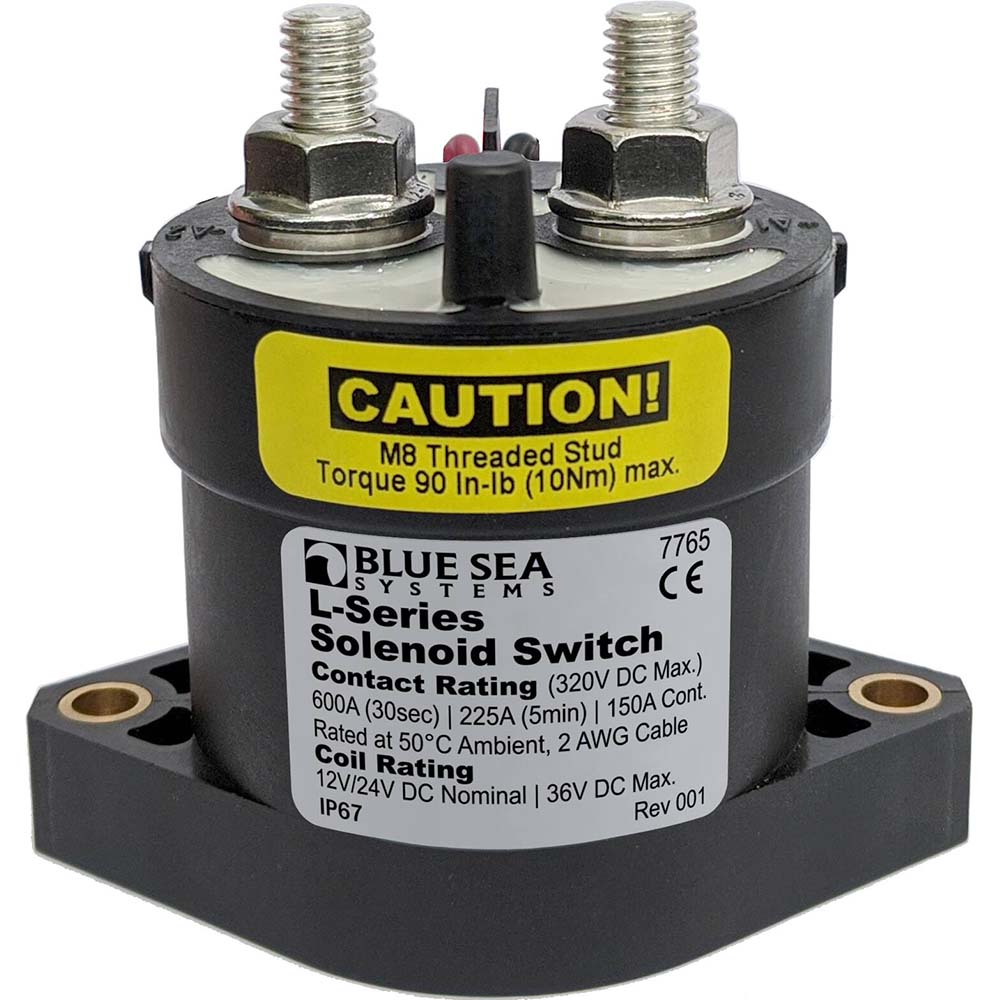 Image 1: Blue Sea 7765 L-Series Solenoid Switch - 150A - 12/24V DC