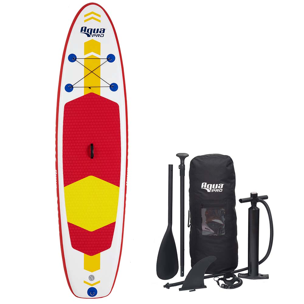 Image 1: Aqua Leisure 10' Inflatable Stand-Up Paddleboard Drop Stitch w/Oversized Backpack f/Board & Accessories