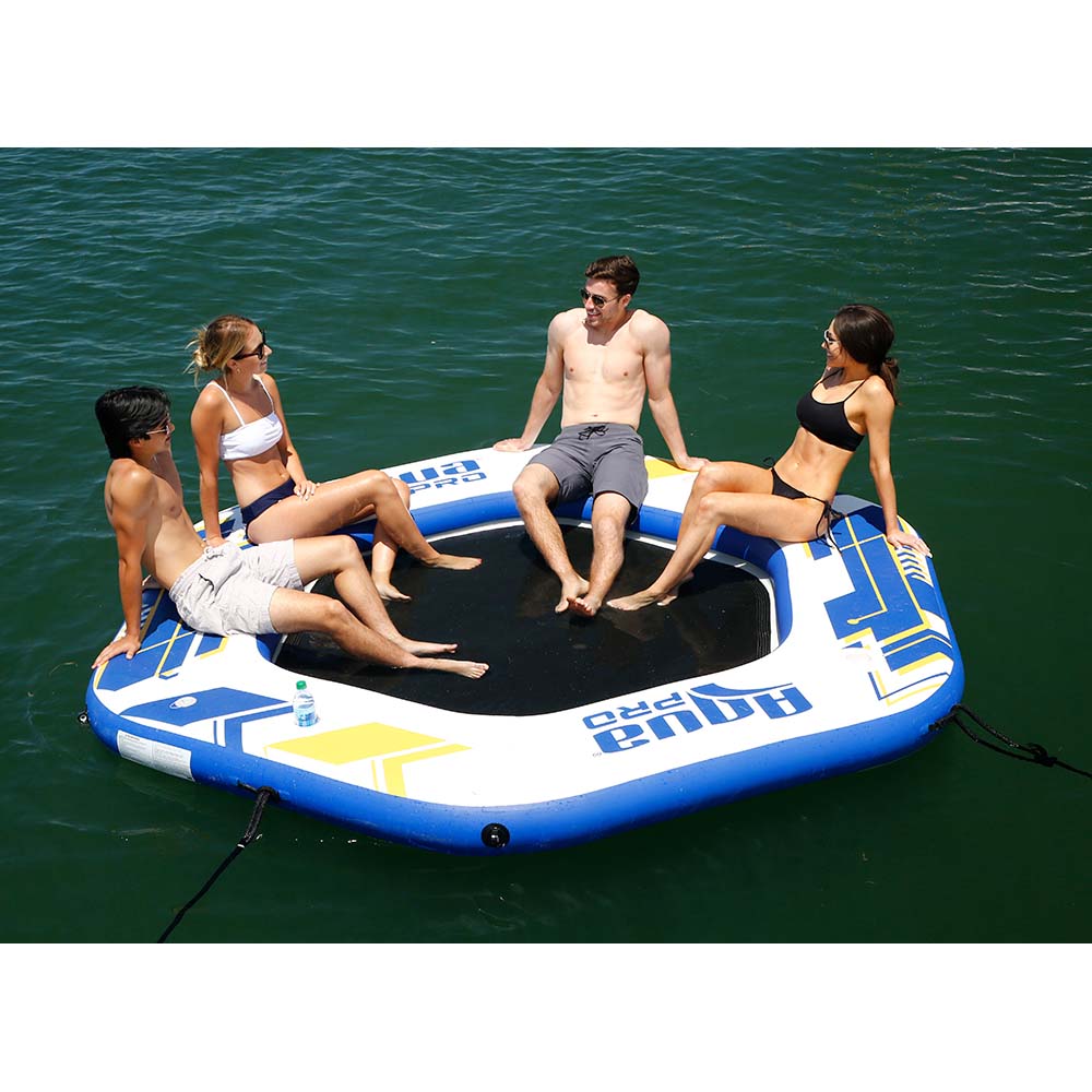 Image 2: Aqua Leisure 10' Hexagonal Inflatable Island w/Mesh Center