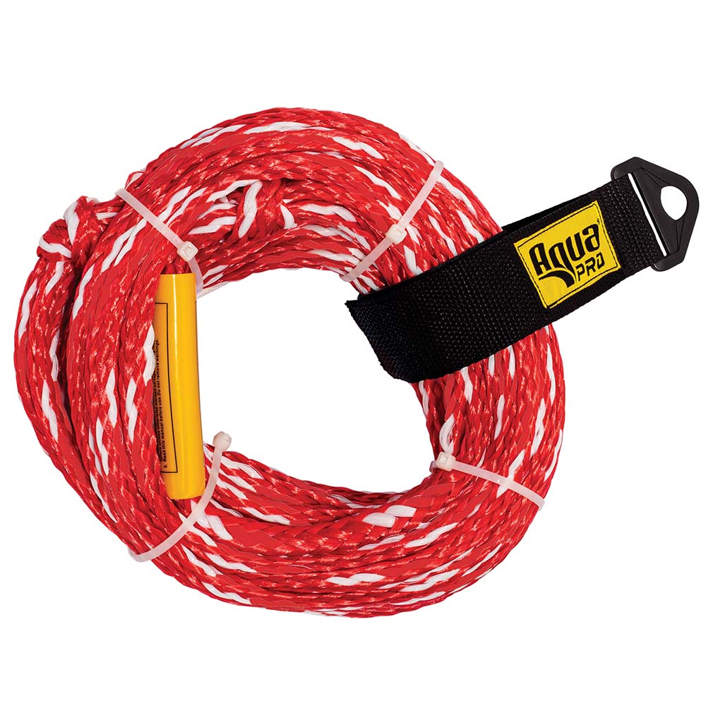 Image 1: Aqua Leisure 2-Person Tow Rope - 2,375lbs Tensile - Non-Floating - Red