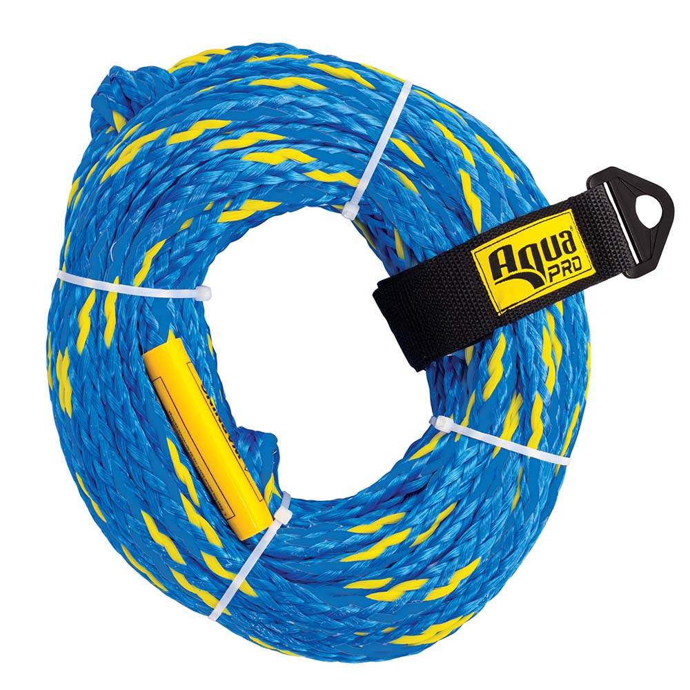 Image 1: Aqua Leisure 2-Person Floating Tow Rope - 2,375lb Tensile - Blue