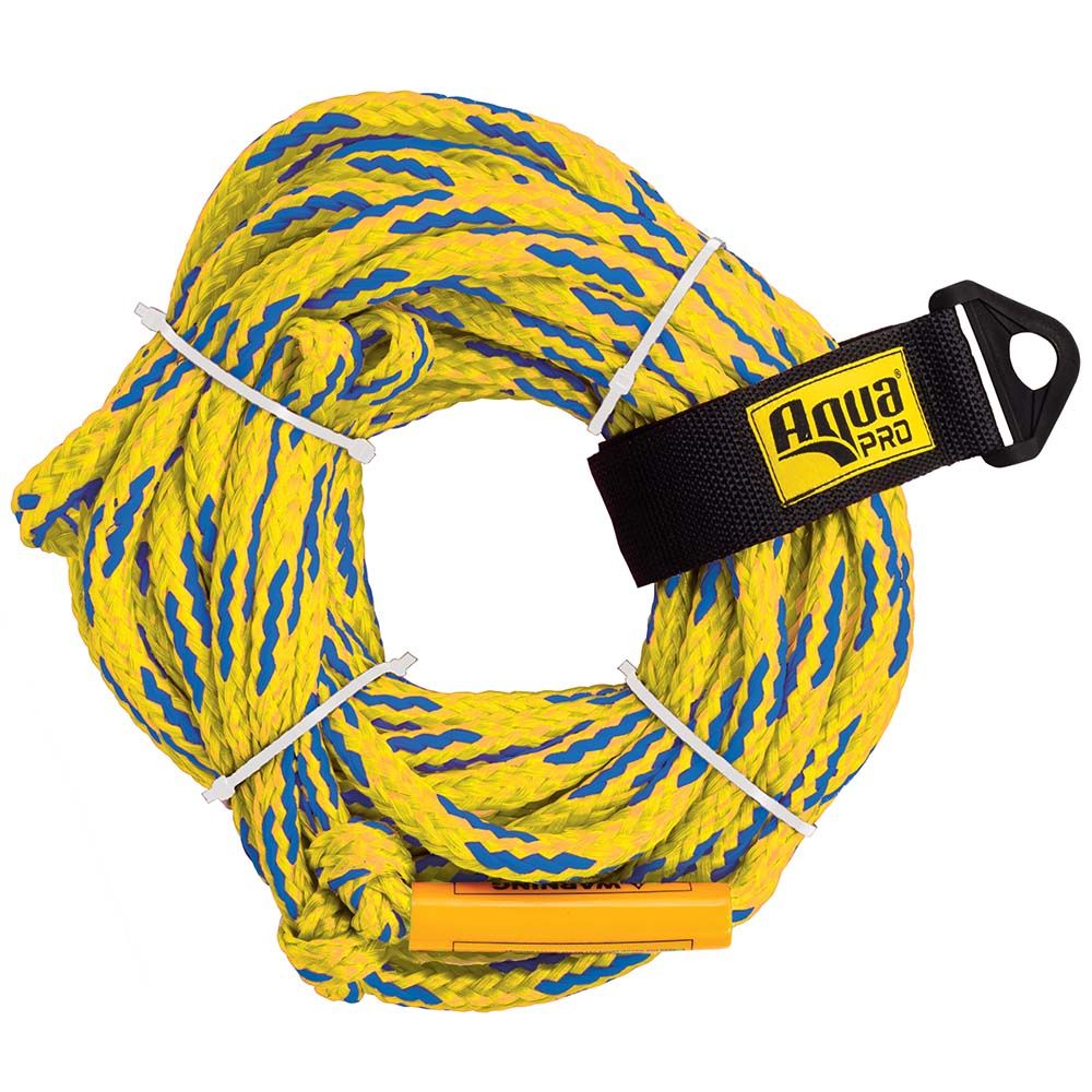 Image 1: Aqua Leisure 4-Person Floating Tow Rope - 4,100lb Tensile - Yellow
