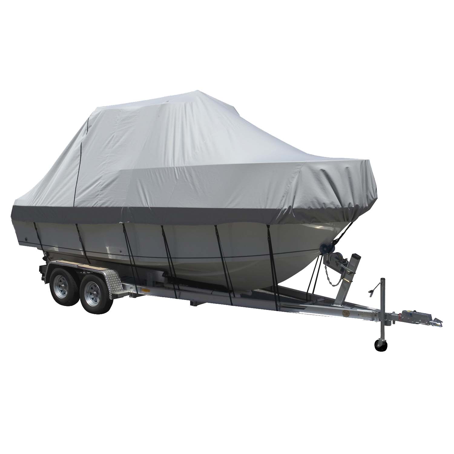 Image 1: Carver Sun-DURA® Specialty Boat Cover f/28.5' Walk Around Cuddy & Center Console Boats - Grey