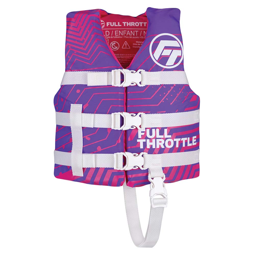 Image 1: Full Throttle Child Nylon Life Jacket - Purple