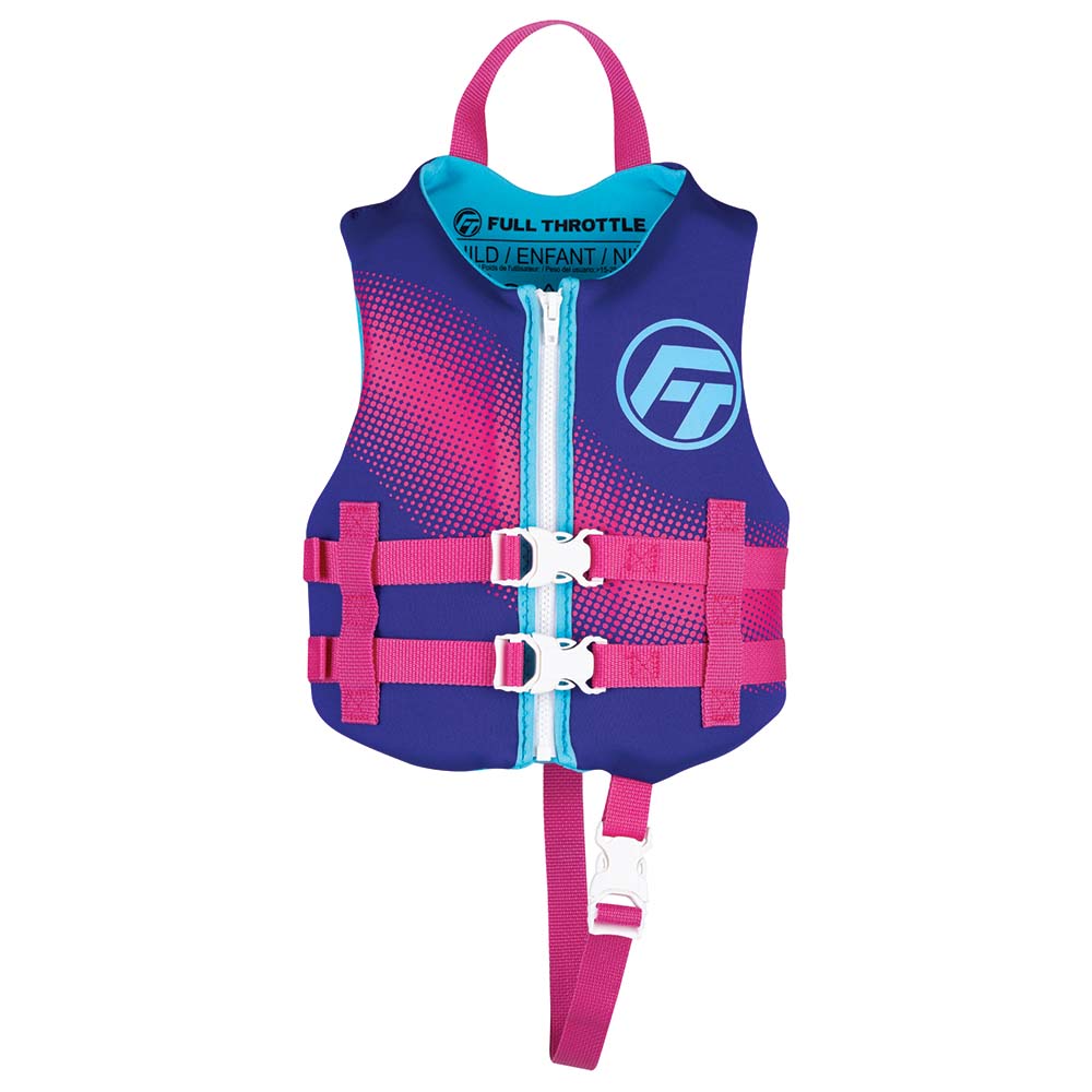 Image 1: Full Throttle Child Rapid-Dry Life Jacket -Purple